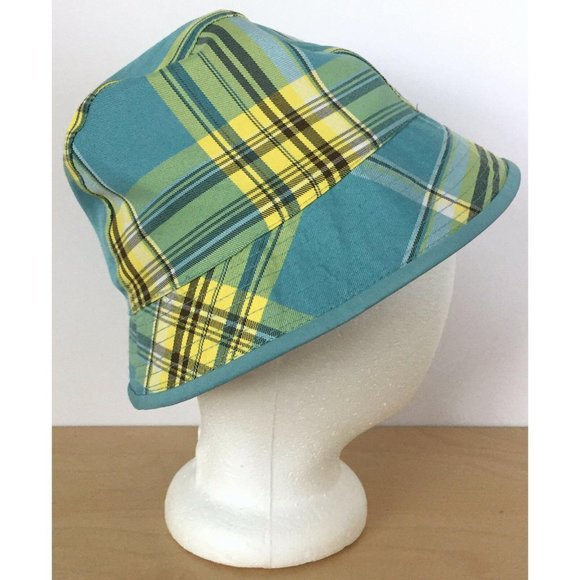 THE NORTH FACE Girls Reversible Teal Plaid Hat - Picture 8 of 8